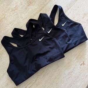 NIKE Swoosh Bra Razorback Sport Bra BLACK Size Small 3 bundle